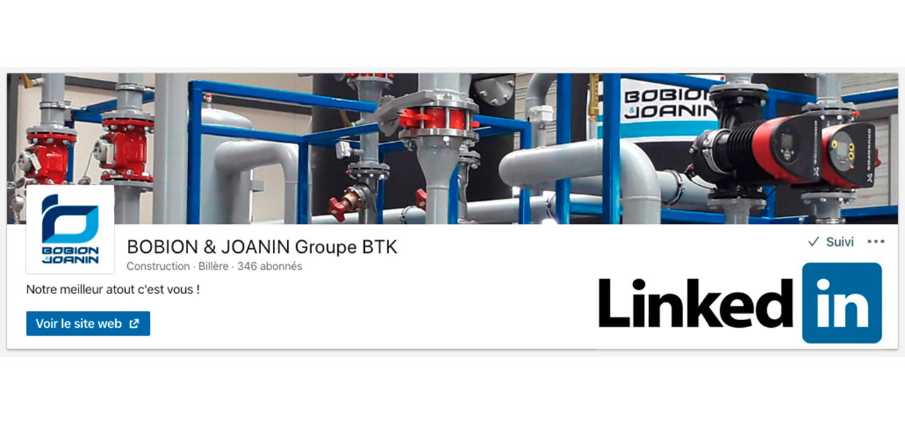 En direct sur LinkedIn ! Toute l'actualité BOBION & JOANIN Groupe BTK